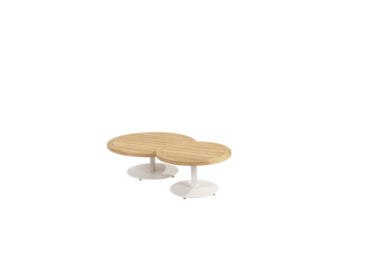 4 Seasons Volta Coffee Table 60x35cm - White / Teak